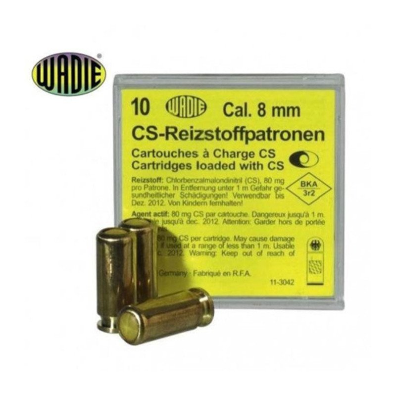 Balle de défence Wadie Cs à gaz - Par 10 - Cal. 8 mm