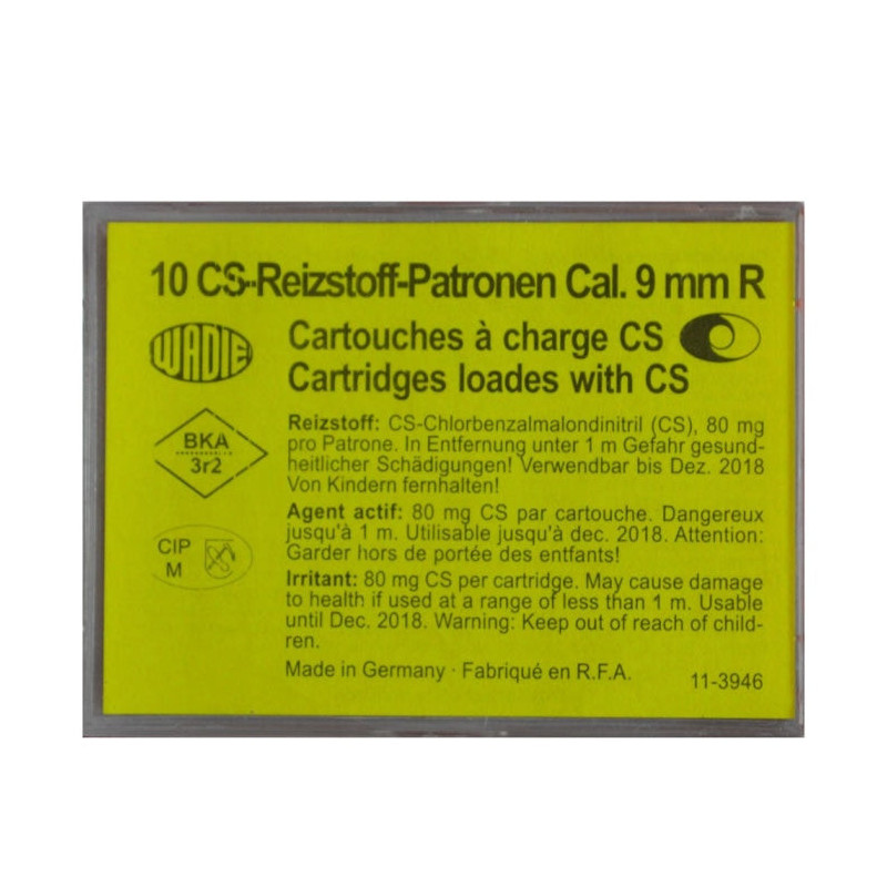 Balle de défence Wadie Cs à gaz - Par 10 - Cal. 9 mm R / 380