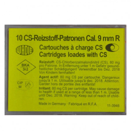 Balle de défence Wadie Cs à gaz - Par 10 - Cal. 9 mm R / 380