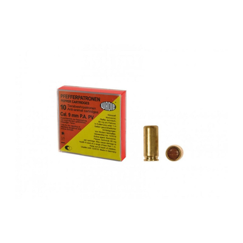Balle de défence Wadie Pepper à gaz - Par 10 - Cal. 9 mm P.A