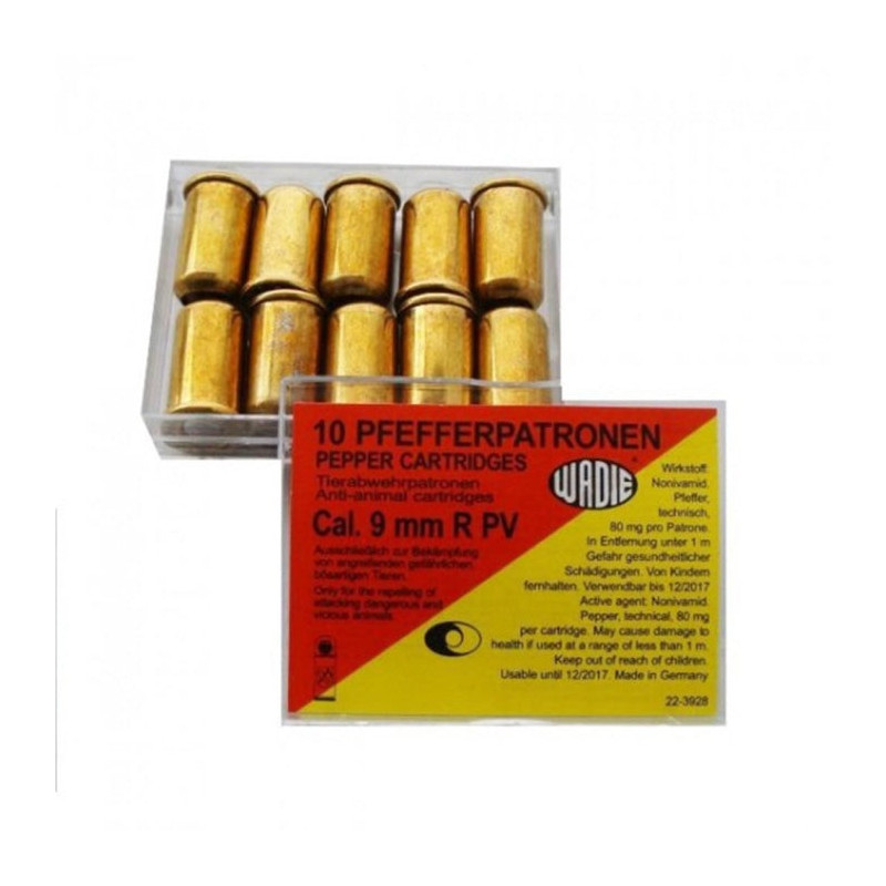 Balle de défence Wadie Pepper gaz - Par 10 - Cal. 9 mm R / 380