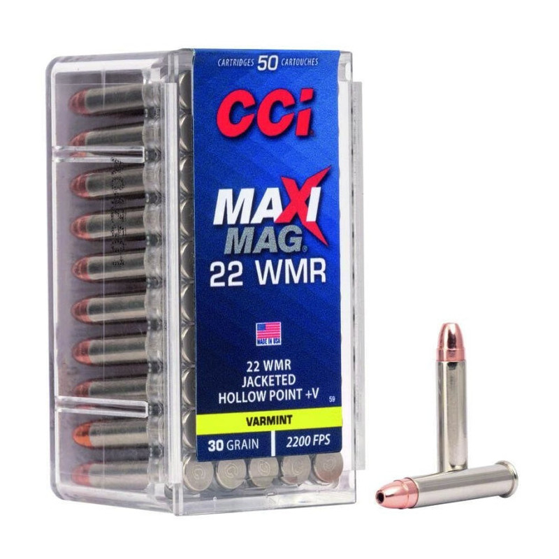 Balles CCI HP MaxiMag V cuivree - Cal. 22 Mag
