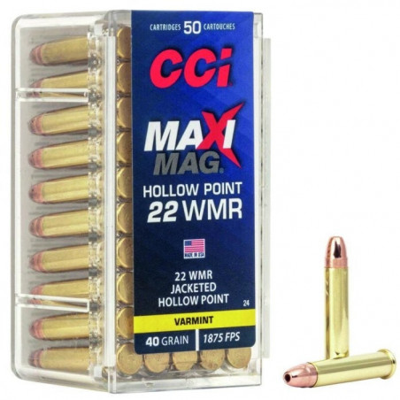 Balles CCI HP MaxiMag cuivree HP - Cal. 22 Mag