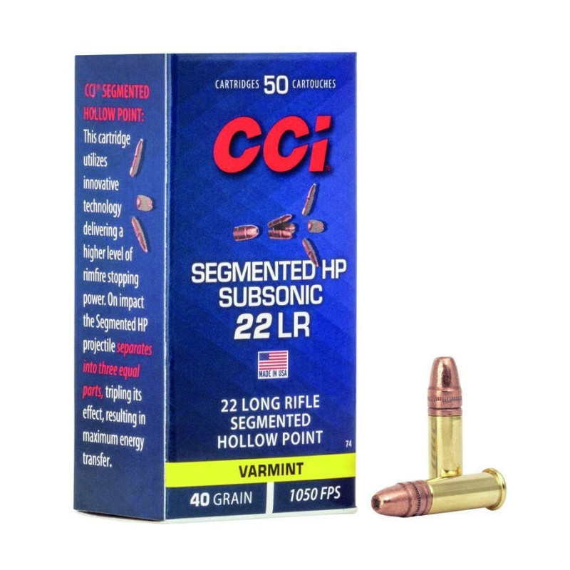 Balles CCI Segmented HP Subsonic - Cal. 22 LR