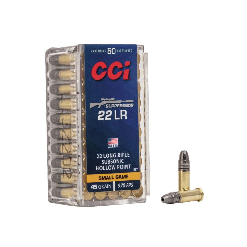 Balles CCI Suppressor clean - Cal. 22LR