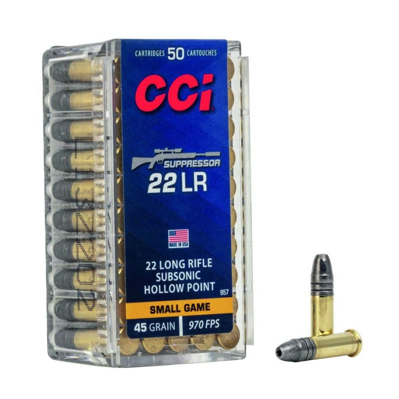 Balles CCI Suppressor HP Subsonic - Cal. 22 LR