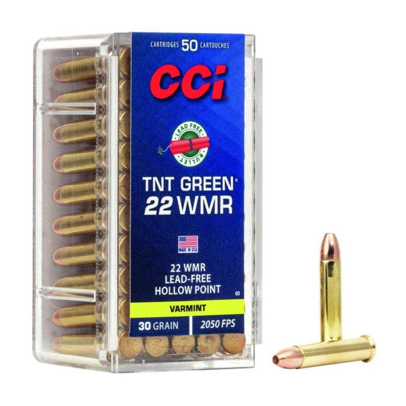 Balles CCI TNT Green HP - Cal. 22 WMR