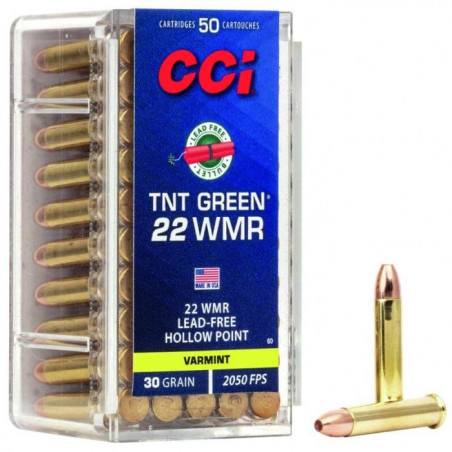Balles CCI TNT Green HP - Cal. 22 WMR
