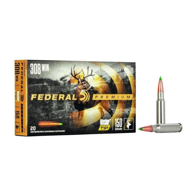 Balles Federal Vital-Shok Nosler Ballistic TIP - Cal. 30-06 Springfield