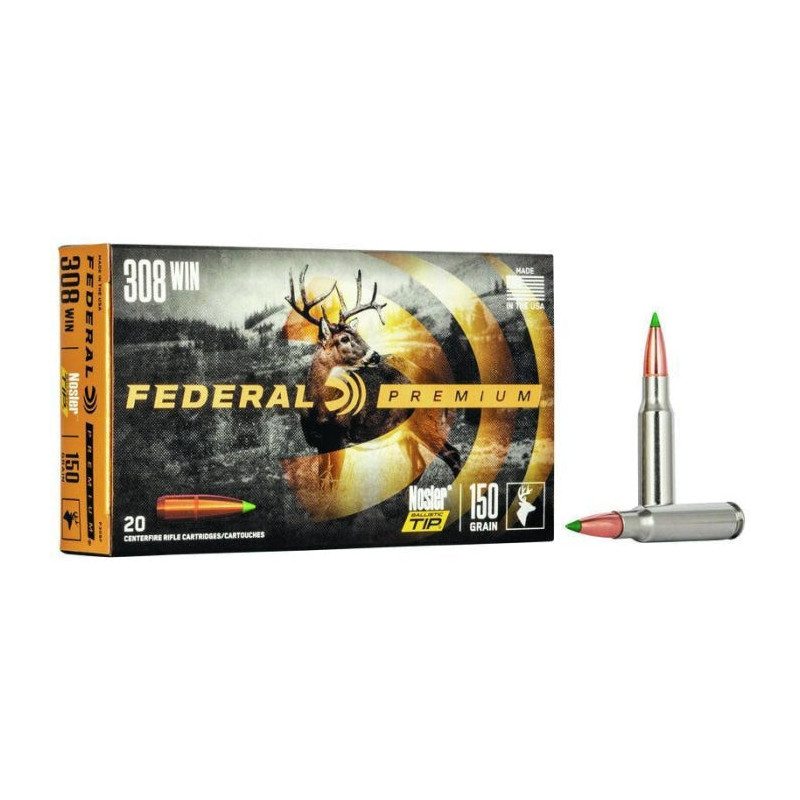 Balles Federal Vital-Shok Nosler Ballistic TIP - Cal. 308 Win